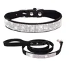 Husdjurshundar i kopplar Set Rhinestone Dogs Cat Collar Justerbara valpkatter Krage Halsband Färgglada husdjur levererar xxs-xxl BH7713 tyj