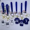 Baseball Jersey KeyChain Straps Spelarnamn Team Handbag Pendant Celltelefon Trend 3D Baseball Designer Väskor Charms Car Keychains