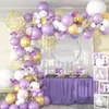 その他のお祝いのパーティー用品バタフライピンク紫色のバルーンガーランドアーチキット誕生日装飾ガールベビーシャワーラテックスバロンチェーンウェディング221010