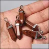 Charms Fashion Natural Stone Crystal Pillar Charms Pendants Pendum Column Agates For Jewelry Making Diy Necklace Reiki Healing Drop D Dhtwx