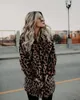 Manteau léopard à revers en fourrure pour femme, épais, automne-hiver, 2022