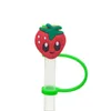 Silicone Straw Tips Cover Creative Fruit Shaped 7-8mm Reusable Straw Toppers Lids Dust-proof Straws Plug