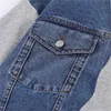 Мужские толстовок толстовок Gtdom Denim Contrast Color Color Splising Hip Hop свитер мужчина осень ослабленная круглая шея с длинной рукавом.