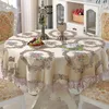 Tanta de mesa Luxo Luxo Estilo Europeu Round/quadrado Tonela de mesa com tassel Docida capa para decoração de casamento Rodada de Natal