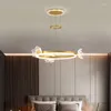 Lampes suspendues Lustre de plafond en cristal LED moderne Lampe suspendue papillon nordique Lampe simple pour salon chambre restaurant