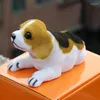 Interior Decorations 1 Pcs Cars Ornament Resin Sheaking Head Beagle Dog Puppy Doll Plush Lovely Accessories Dashboard Cushion Nodding Auto