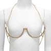 Andere Rave Coin Brusthalterung BHs Kette Körperschmuck für Frauen Kristall Sexy Körperkette BH Harness Dessous Festival Geschenk 221008