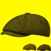 Berretti Autunno E Inverno A Spina Di Pesce In Cotone E Lino Berretto da Uomo Casual Retro Wild Sboy Cappello Ivy Pittore Cappello OttagonaleBerretti