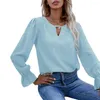 Frauenblusen Tetyseysh Frauen Jacquard Polka Dot Pullover Bluse Tops runden Hals Ruffen Langarm -Hemden für Büro Damen