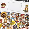 Förpackning med 50st Cartoon Cowboy Stickers No-Duplicate Waterproof Vinyl Sticker för bagage skateboard anteckningsbok vattenflaska bil dekaler barn leksaker