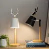 Table Lamps Nordic El Decorative Lamp Creative Bar Wedding Room Solid Wood Desk Light Bedroom Bedside Modern Black White