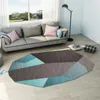 Carpets Nordic Oval Carpet Geometric Shaped Living Room Large Area Bedroom Bedside Rug Porch Kitchen Non-slip Dirt-resistant Mat