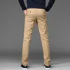 Мужские брюки Мужские брюки Slim Fit Stretch Business Mens Straight Office Office Осенние брюки Man Blue Khaki Black Plus 221010