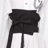 Cinturones Negro Moda Mujer Ancho Largo Bowknot Slim Corset Camisa y vestido Abrigo Cintura Todo-fósforo Accesorios de ropa