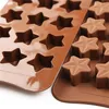 15-Cavity Star Shaped Chocolate Mold DIYノンスティックシリコンプディングゼリーチョコレートアイスキューブゴム型ベーキングツールJNB16135