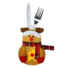 Dinnerware Sets 2/3/4PCS Santa Claus Snowman Knife And Fork Set Christmas Cutlery Tableware Holder Bag Table Kitchen Decoration