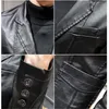 Moda falsa de couro masculino masculino PU Jackets KPOP Jaqueta de outono Biker Casacos Vinho Red sobretacas pretas PLUS TAMANHO S-5XL 221008