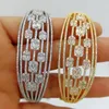 Bangle Godki luksus crossover 7 rzędów bransoletka dla kobiet przyjęcie weselne cyrkon kryształ zaręczynowy Dubai Bridal Jewelry Prezenty