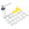 Baking & Pastry Tools Cookie Decorating Machine Set Stainless Steel Biscuits Press Maker with 4 Nozzles and 20 Molds