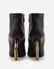 Célèbre hiver femmes Keira bottines femmes Pop talons noir cuir Nappa dame chaussons Baroque talon robe de soirée Sexy butin EU35-42