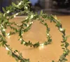 Strings 2M 20 Led Leaf Garland Battery Operated Fairy Copper String Lights For Christmas Holiday Party Wedding Decoration Lighting