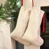 DIY Сублимация пустые подарочные носки Печать рождественские украшения льняные чулки рекламируют шнурки для шнурки Санта