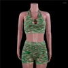 Women's Tracksuits Casual Women Knitted Tracksuit Tie Dye Short Skirt Set Summer Halter Skinny Tops And Mini High Waist Two Piece