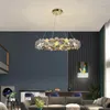 Lampy wiszące luksusowe postmodernistyczne salon krystaliczny żyrandol sypialnia kuchenna wyspa okrągła lampka hanging restauracja