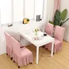 Cubiertas de silla Jacquard de alta calidad Estirable Elástico Rosa Anti-Polvo Muebles Estiramiento Boda Comedor Taburete Cubierta con falda