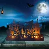 Kaarsenhouders Halloween Holder Ghost Pumpkin Witch Silhouette Haunted House Decoration Candlestick