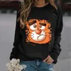 Felpe con cappuccio da donna Cartoon Tiger 2022 anni stampa felpa con cappuccio felpa a maniche lunghe da donna Pullover Casual Harajuku Sweetshirts Moletom