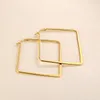 Hoop Earrings Stainless Steel Geometric Glossy Big Rose Gold Square Women's Fashion Jewelry