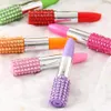 Modelagem de simulação Diamond Lipstick Ballpond Pen Design Novelty Ball Pen School Stationery Supplies Girl Girt