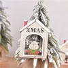 Décorations de Noël 1 pcs 12x9.5cm Creative Lettre creuse en bois Maison Arbre Ornements Pendentif Année Décor 2022 Décoration de la maison de Noël