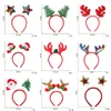 Christmas Hairs Band Party Favor Sequins Reindeer Antlers Ears Headbands For Women Girls Xmas Party Decoration Cosplay Hair Accessories