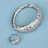 Bangle Trendy Silver Plated Ring For Women Men High Quality Bracelet Dubai Ethiopian African Big Jewelry Wedding Party Gift