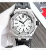 Fetta di diamante Moissanite personalizzata A3120 MENS AUTOMATIC OROLOGIO 42MM 1571 Cingcio di pelle con quadrante bianco con orologi per Super Edition White Line