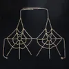 Andere sexy spider Web Crystal Bra kistketen sieraden voor vrouwen lingerie verslijten body chain harnas festival outfit feest 221008