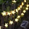 Strings Solar Star String Lights 23ft 50 LED Curtain Garland Fairy Christmas Decor Outdoor Waterproof Lighting For Garden