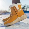 Stiefel 2022 Winter Flauschiges Fell Schnee Mode Frauen Warme Plüsch Flache Gemütliche Ankle Booties Faux Wildleder Rutschfeste Dicke Boden baumwolle Schuhe