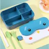 Dinnerware Sets School Kids Bento Lunch Box Rectangular Leakproof Plastic Anime Portable Microwave Container Lonchera Lunchbox