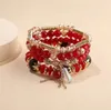 Mode Kette, die auf verschiedene Gelegenheiten anwendbar ist 4 Stcs farbenfrohes Perlenarmband Boho Farbperlen Mehrschichtarmband