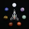 Stone 20mm natursten Löst pärlor Amethyst Rose Quartz Turquoise Agate 7 Chakra Diy Non-Porous Round Ball Yoga Healing Guides Drop Dhfrx