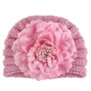 Chapeaux chauds à fleurs de pivoine pour tout-petits, bonnet en laine tricoté de couleur unie, couvre-chef pour bébé, accessoires Photo de décoration de noël