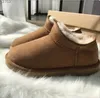 Australia Classic Warm Boots Dam Mini Half Snow Boot USA Vinter Full päls Fluffig lurvig satin Ankelboots Booties tofflor US3-14 Gratis omlastning