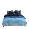 星空の夜空の寝具セット月と星パターングラデーションカラー羽毛布団カバーセットベッドシート枕カバーマルチサイズ145 V2
