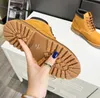 2023 Luxe ontwerper Nylon Laced Boots Men Women enkel laarzen geborsteld Leather Winter Outdoor Fashion Biker Boot Australia Sneakers Maat 35-44