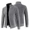 Herrtr￶jor f￶rtjockar m￤n Cardigan Jacket Botten Bomull Blandning Bekv￤m touch Trui Pullover Tr￶ja f￶r daglig slitage