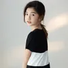 Girl Dresses 8 To 16 Yrs Teen Girls Dress 2022 Summer Black White Striped Kids Clothes Cotton Casual Big Knit Short Sleeve