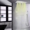 Bathroom Shower Sets Brushed Nickel Thermostatic Head 24 12 Inch LED Rainfall Atomizing Set With Handheld